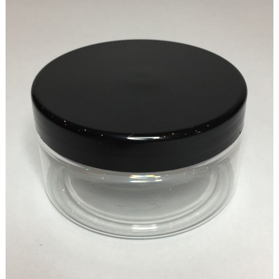 100ml Clear Plastic Jar with Black Lid