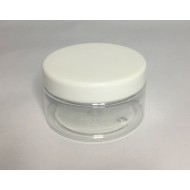 100ml Clear Plastic Jar with White Lid