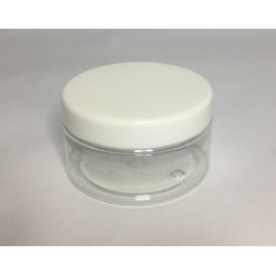 100ml Clear Plastic Jar with White Lid