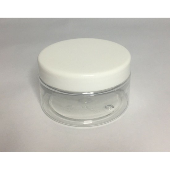 100ml clear Jar with White Lid