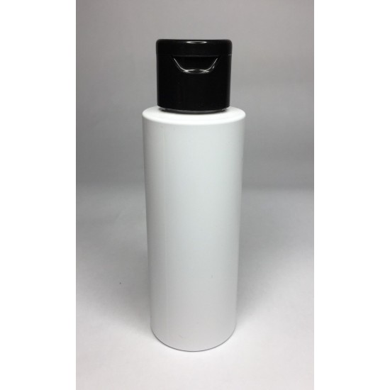 100ml White Cylinder Bottle with Black Flip Top Cap