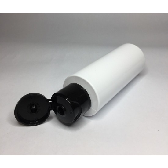 100ml White Cylinder Bottle with Black Flip Top Cap 100ml White Cylinder Bottle with Black Flip Top Cap