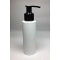 100ml White Cylinder Bottle with Black Lotion Pump