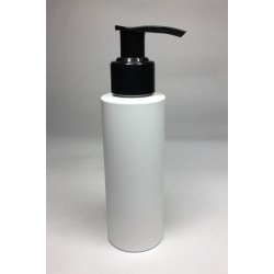 100ml White Cylinder Bottle with Black Lotion Pump