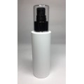 100ml White Cylinder Bottle with Black Serum Pump