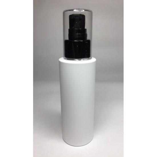 100ml White Cylinder Bottle with Black Serum Pump 100ml White Cylinder Bottle with Black Serum Pump