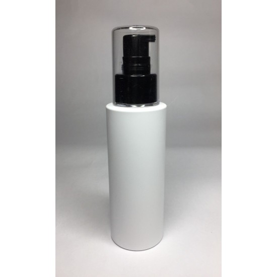 100ml White Cylinder Bottle with Black Serum Pump 100ml White Cylinder Bottle with Black Serum Pump
