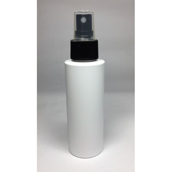 100ml White Cylinder Bottle with Black Atomiser