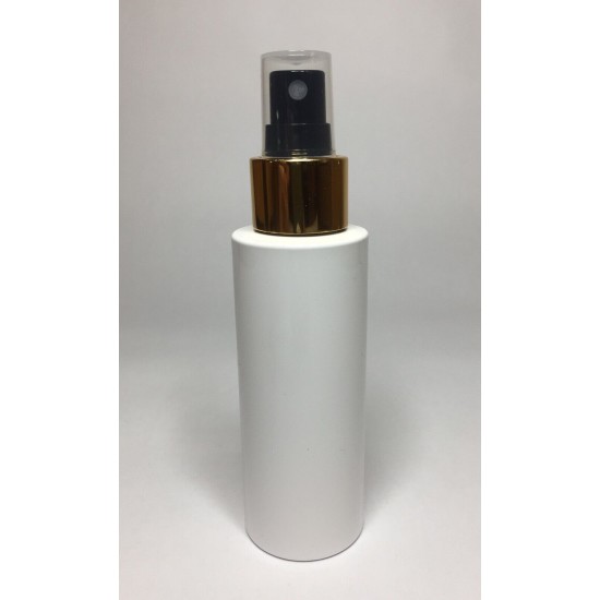 100ml White Cylinder Bottle with Gold & Black Atomiser 100ml White Cylinder Bottle with Gold & Black Atomiser