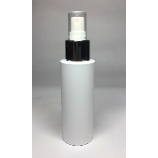 100ml White Cylinder Bottle with Chrome Atomiser