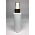100ml White Cylinder Bottle with Gold Atomiser