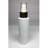 100ml White Cylinder Bottle with Gold Atomiser