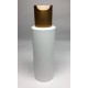 100ml White Cylinder Bottle with Matt Gold Disc Top