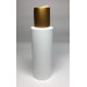 100ml White Cylinder Bottle with Matt Gold Disc Top 100ml White Cylinder Bottle with Matt Gold Disc Top