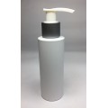 100ml White Cylinder Bottle with Matt Silver Pump