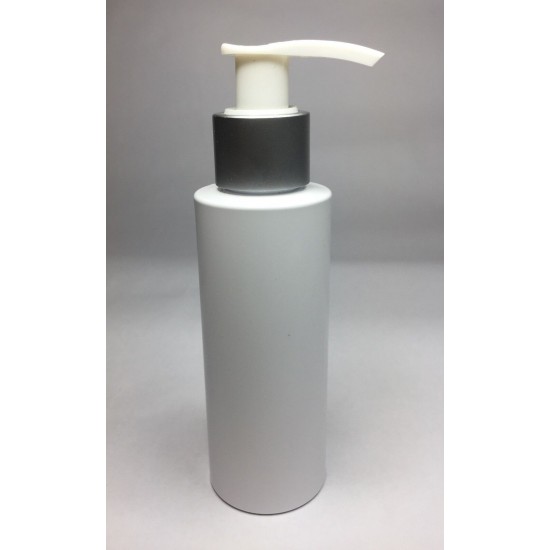 100ml White Cylinder Bottle with Matt Silver Pump 100ml White Cylinder Bottle with Matt Silver Pump