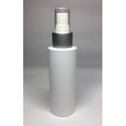 100ml White Cylinder Bottle with Matt Silver Atomiser