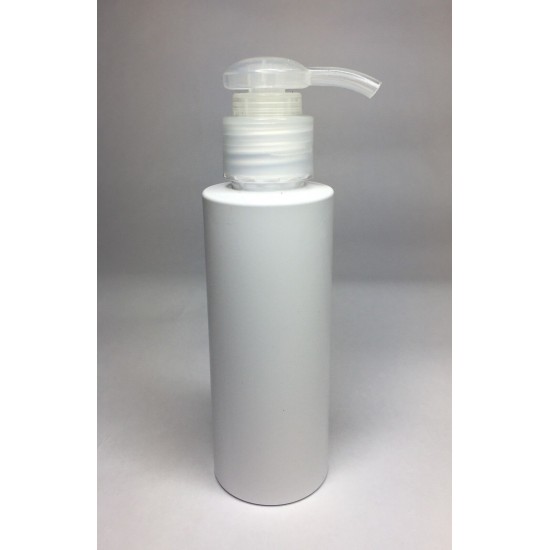 100ml White Cylinder Bottle with Natural Lotion Pump