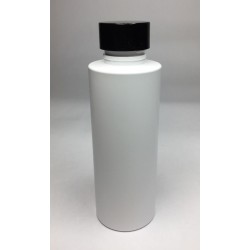 100ml White Cylinder Bottle with Smooth Black Cap