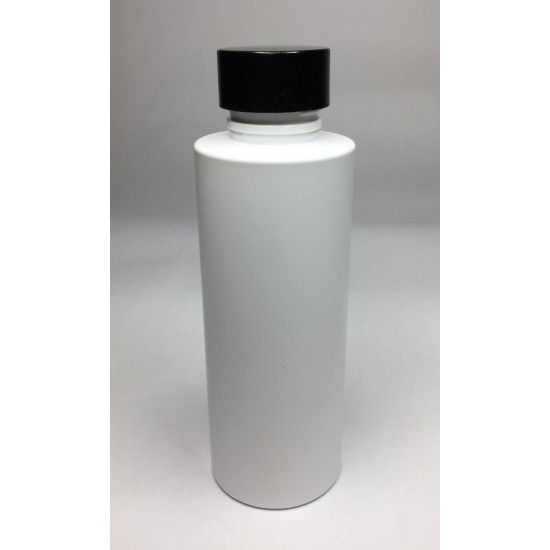 100ml White Cylinder Bottle with Smooth Black Cap
