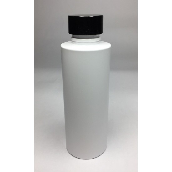 100ml White Cylinder Bottle with Smooth Black Cap 100ml White Cylinder Bottle with Smooth Black Cap