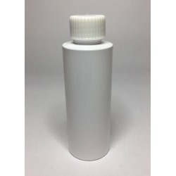 100ml White Cylinder Bottle with White Ribbed Cap