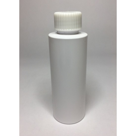 100ml White Cylinder Bottle with White Ribbed Cap