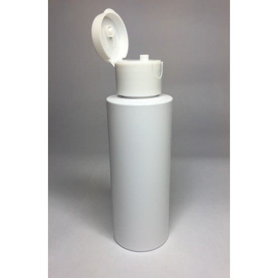 100ml White Cylinder Bottle with White Flip Top Cap