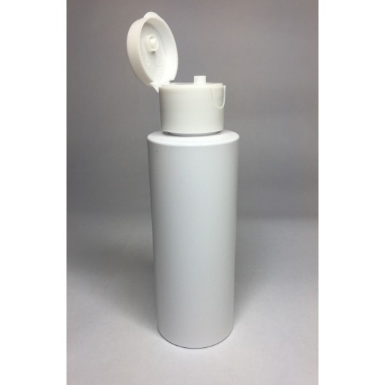 100ml White Cylinder Bottle with White Flip Top Cap 100ml White Cylinder Bottle with White Flip Top Cap