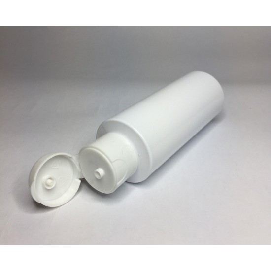 100ml White Cylinder Bottle with White Flip Top Cap