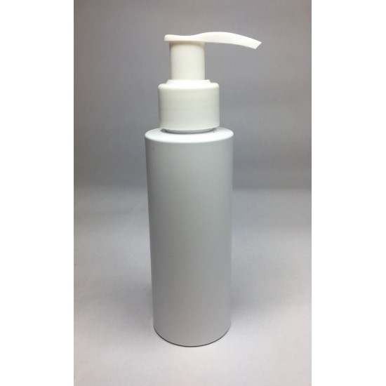 100ml White Cylinder Bottle with White Lotion Pump