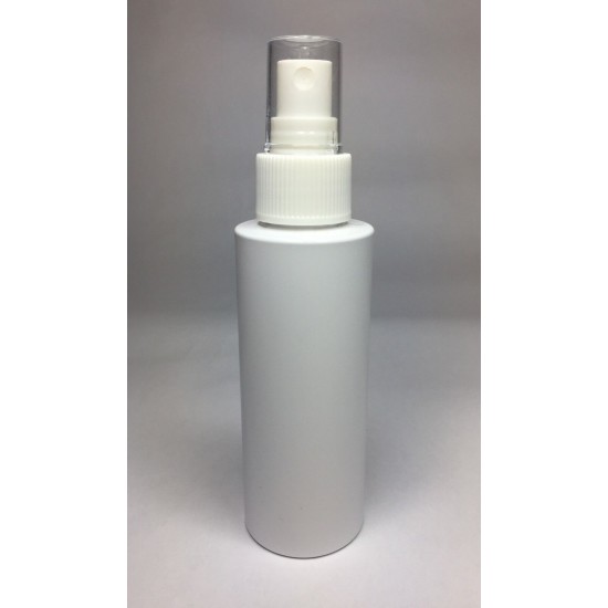 100ml White Cylinder Bottle with White Atomiser