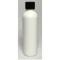 100ml Tall White HDPE Boston With Black Lid