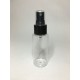 100ml Clear Plastic Cylinder Bottle with Black Atomiser