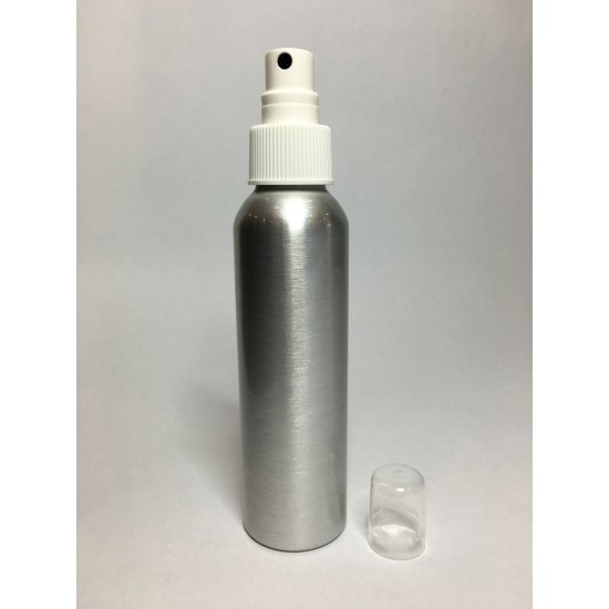 125ml Aluminium Tall Boston Bottle With White Atomiser