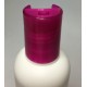 250ml White HDPE Boston With Pink Disc Top Lid