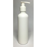 200ml Tall White HDPE Boston With White Lotion Pump