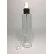 150ml Clear Plastic Cylindrical Bottle with Shiny Gold Atomiser Spray