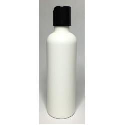 200ml Tall White HDPE Boston With Black Disc Top