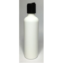 200ml Tall White HDPE Boston With Black Disc Top