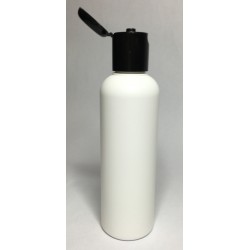 200ml White HDPE Tall Boston With Black Flip Top Lid
