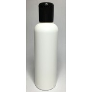 250ml White HDPE Boston With Black Flip Top Lid