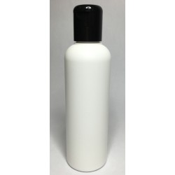 200ml White HDPE Tall Boston With Black Flip Top Lid