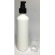 200ml Tall White HDPE Boston With Black Cream Pump And Over Cap