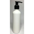 200ml Tall White HDPE Boston With Black Lotion Pump