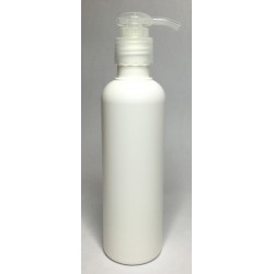 150ml White HDPE Tall Boston With Natural Lotion Pump