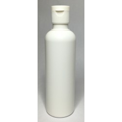 250ml White HDPE Boston With White Flip Top Lid