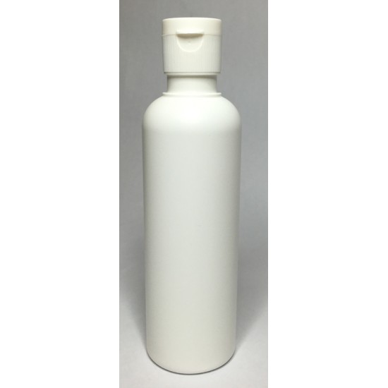 150ml White HDPE Tall Boston With White Flip Top Lid