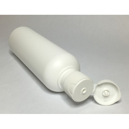 150ml White HDPE Tall Boston With White Flip Top Lid