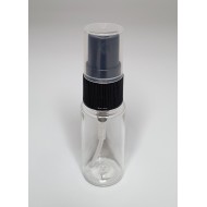 15ml Clear Plastic Cylinder Bottle & Black Atomiser